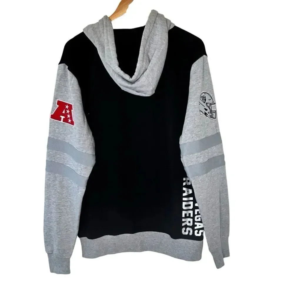 NFL Las Vegas raiders black and gray hooded sweatshirt size large